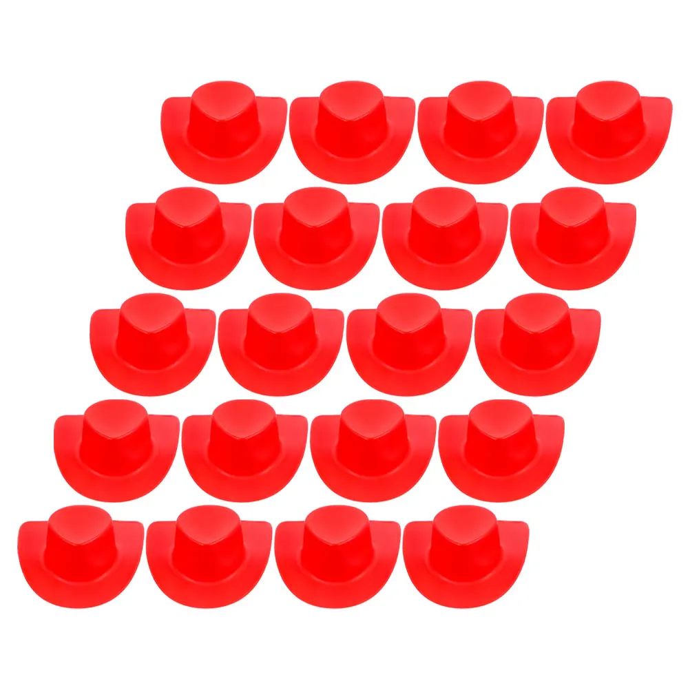 음료용 미니 카우걸 모자 20개 미니어처 하우스 장식 작은 모자 장식 공예 액세서리 섬세한 파티 선물