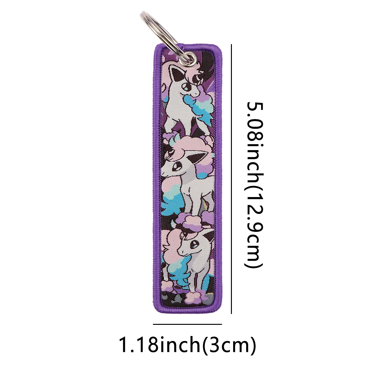 1PCS Cute Game Monsters Key Fobs Holder Keychain for Motorcycles Embroidery Key Tag Key Ring Women Men Key Holder Accessories