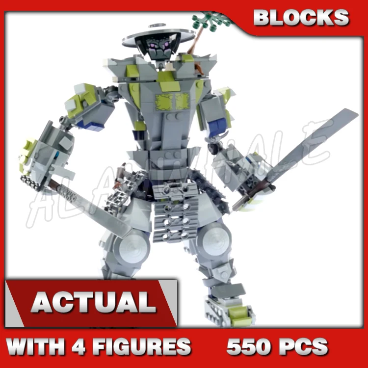 550pcs Shinobi Oni Titan Samurai Mech Harumi Lord Disc Shooter Posable Arms 10937 Building Block toys Compatible With Model