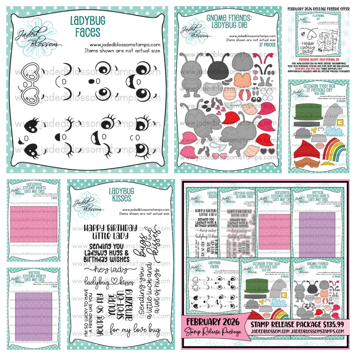 

2026 February Gnome Friends Ladybug Faces Octagon Treat Box Dies St. Patricks Day Add Ons Dies DIY Scrapbooking Card Handmade