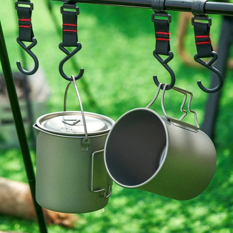 Titanium Folding Mug Camping Cookware Set 6