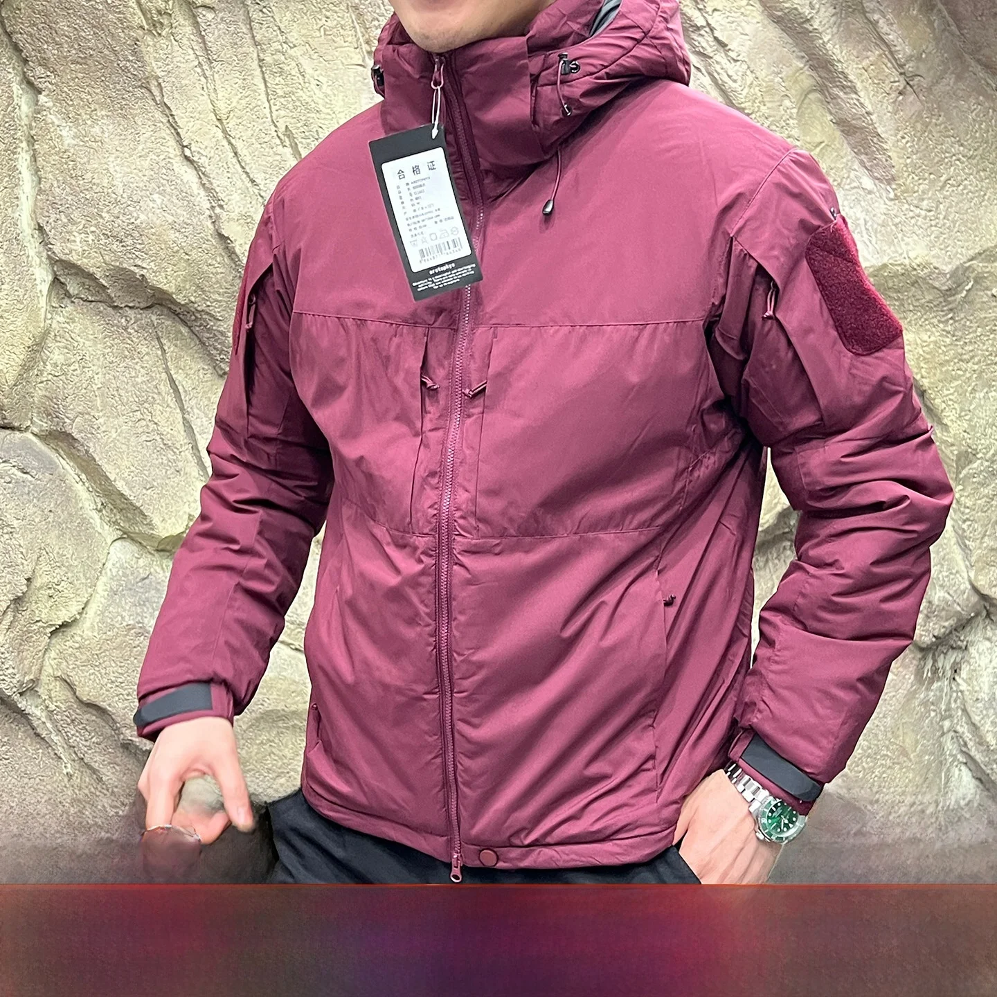 

Thiened Version Polar, морозостойкое хлопковое пальто Jaet ex Youth Stand Fit Long Sve с капюшоном, съемное пальто в стиле милитари