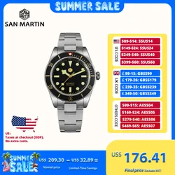 San Martin 40mm NH35 Automatic Men Diving Watch 20ATM Waterproof BB58 Sapphire Wristwatch BGW-X1 C3 Luminous Clock Reloj SN0008C
