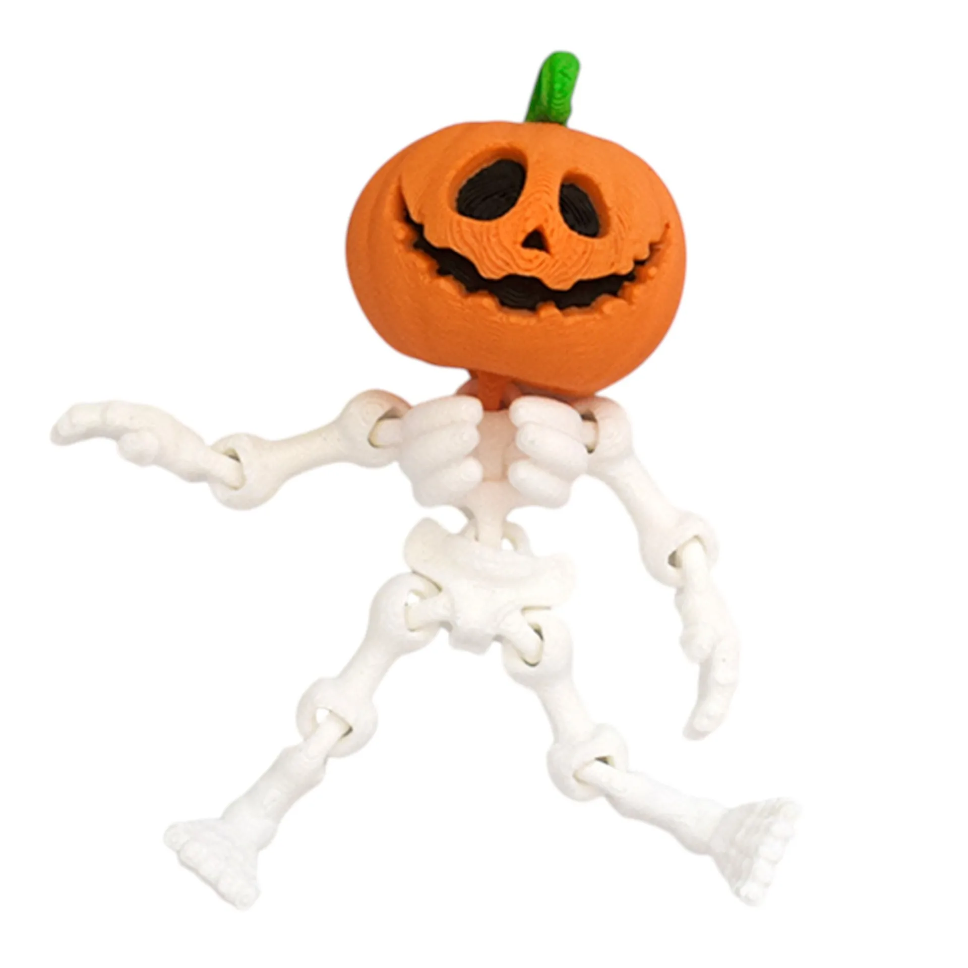 محاكاة اليقطين الهيكل العظمي رجل لعبة تمثال ثلاثية الأبعاد الطباعة لعبة المفاصل الحرة المنقولة مضحك الإجهاد الإغاثة عمل الشكل لعبة الهالوين #5