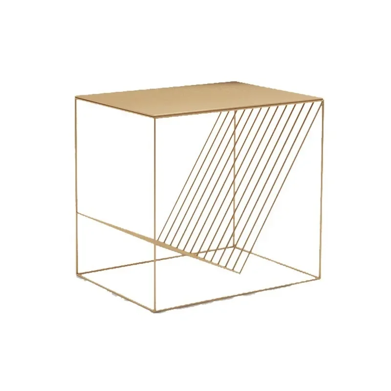 -For China Factory Wholesale Night Table Industrial Art Design Bedroom Bedside Table Side Table Cube Metal Wire Nightstand^