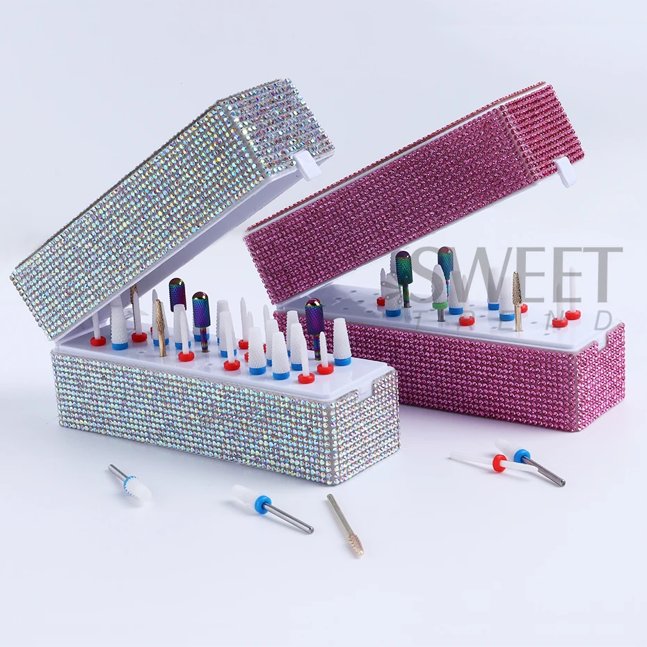 กล่องเก็บหัวเจียรเล็บ 30 ช่อง ที่วางหัวเจียรเล็บ ชั้นวางโชว์ อุปกรณ์จัดเก็บเล็บ กล่องใส่อุปกรณ์ทำเล็บ