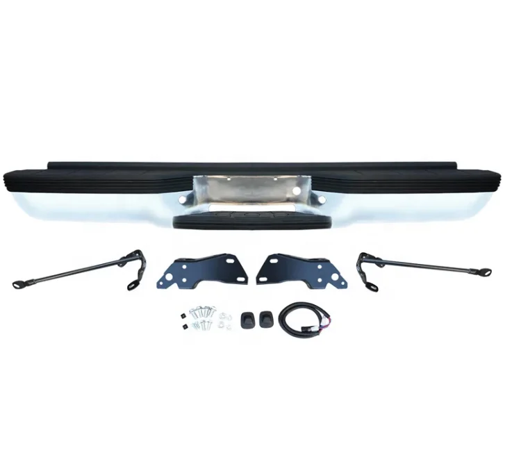 Chrome Rear Step Bumper Set For 1993-1999 Chevy For Suburban For Tahoe For GMC For Yukon