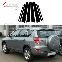 8Pcs Car Side Window Door Pillar Trim Posts Stickers Black for Toyota RAV4 XA30 2006 2007 2008 2009 2010 2011 2012