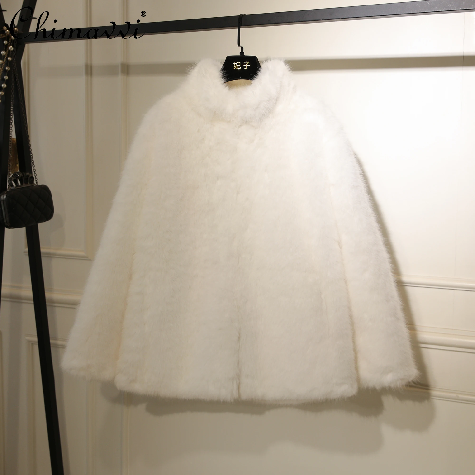 

Fashion Elegant Socialite Eco-friendly Faux Fox Fur Coat High-end Luxury Single-breasted Loose Women's Winter Warm Jacket Coats