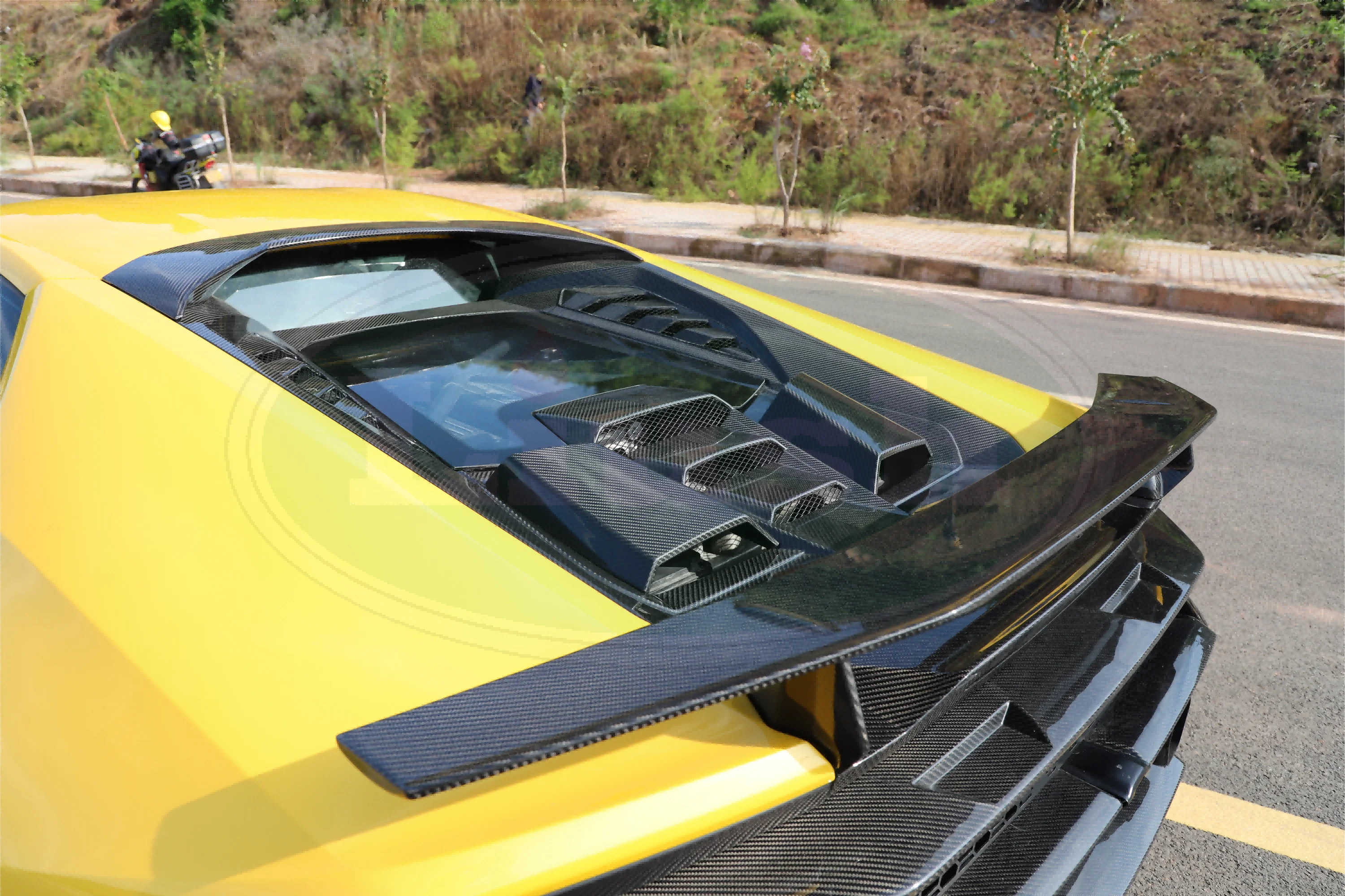 2025 ألياف الكربون الغطاء الخلفي غطاء المحرك هود أجزاء تعديل لامبورغيني هوراكان LP 610-4 سبايدر 2016 2019 LP 580-2 جديد #4