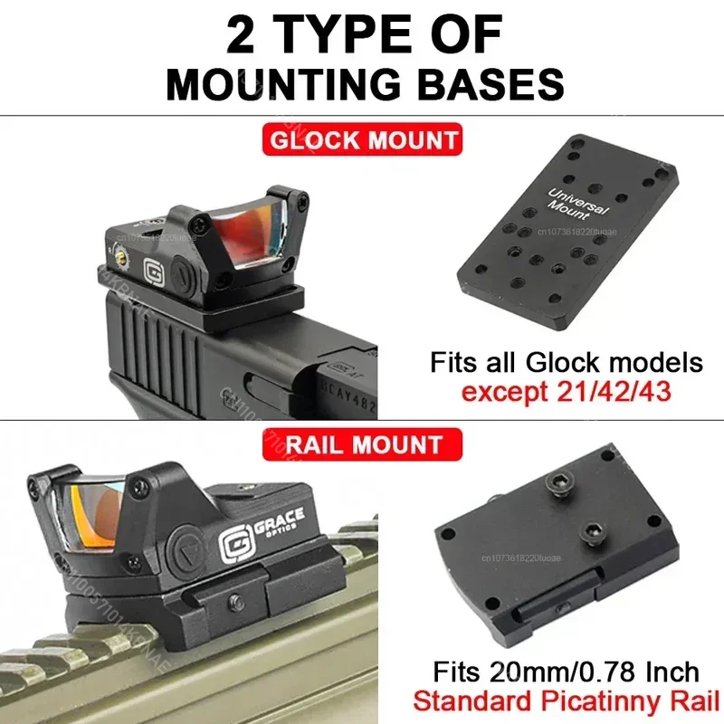 نعمة M1 عاريات ريد دوت ريفلكس البصر 3 MOA نقطة ل غلوك مسدس بندقية الصيد البصر ث/20 مللي متر Picatinny جبل R * R التكتيكية والعتاد