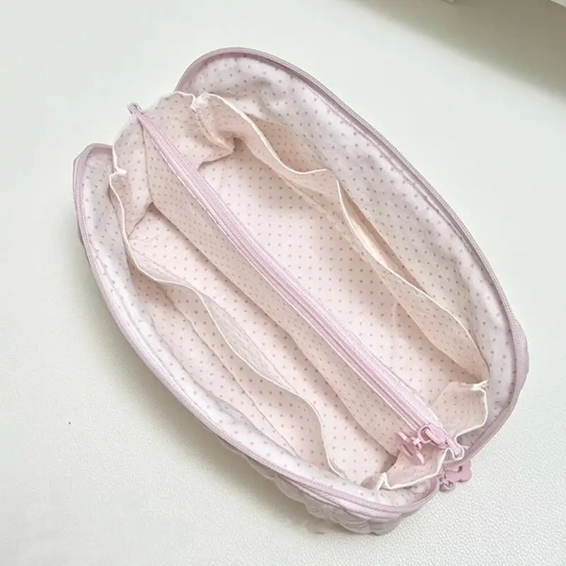 Niedliche Stifttasche mit großer Kapazität, gestepptes tragbares Federmäppchen, bonbonfarbene weiche Schreibwaren-Aufbewahrungstasche, Geschenk für Schüler. – Detail 17