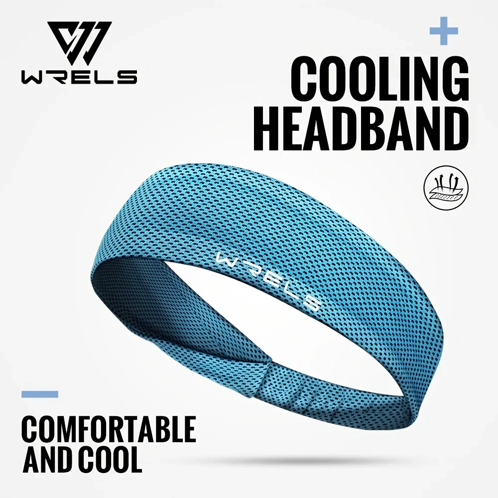 

1 WRELS ice-feeling sports headband, using ice-feeling fiber technology - breathable, quick-drying, sweat-absorbing elastic design, suitable for running, gym, yoga, unisex fitness, outdoor activities wrapped headband (no residue)