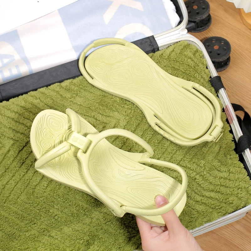 Foldable Portable Travel Hotel Slippers for Men and Women, Couple Style, Beach Flip-Flops, One Shoe for Two Ways to Wear