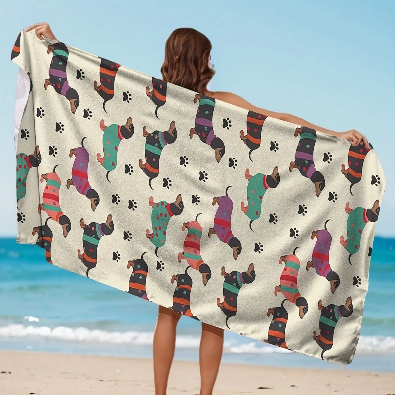 Cute Highland Cow Lollipop Beach Towel Colorful Summer Pool Quick Dry Absorbent Towel