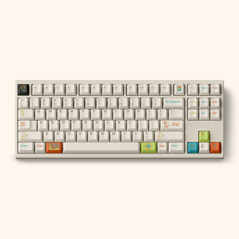 FBB Keycap Artist R2 Сублимационная PBT Утолщенная молочно-белая механическая клавиатура по индивидуальному заказу Минималистская девушка