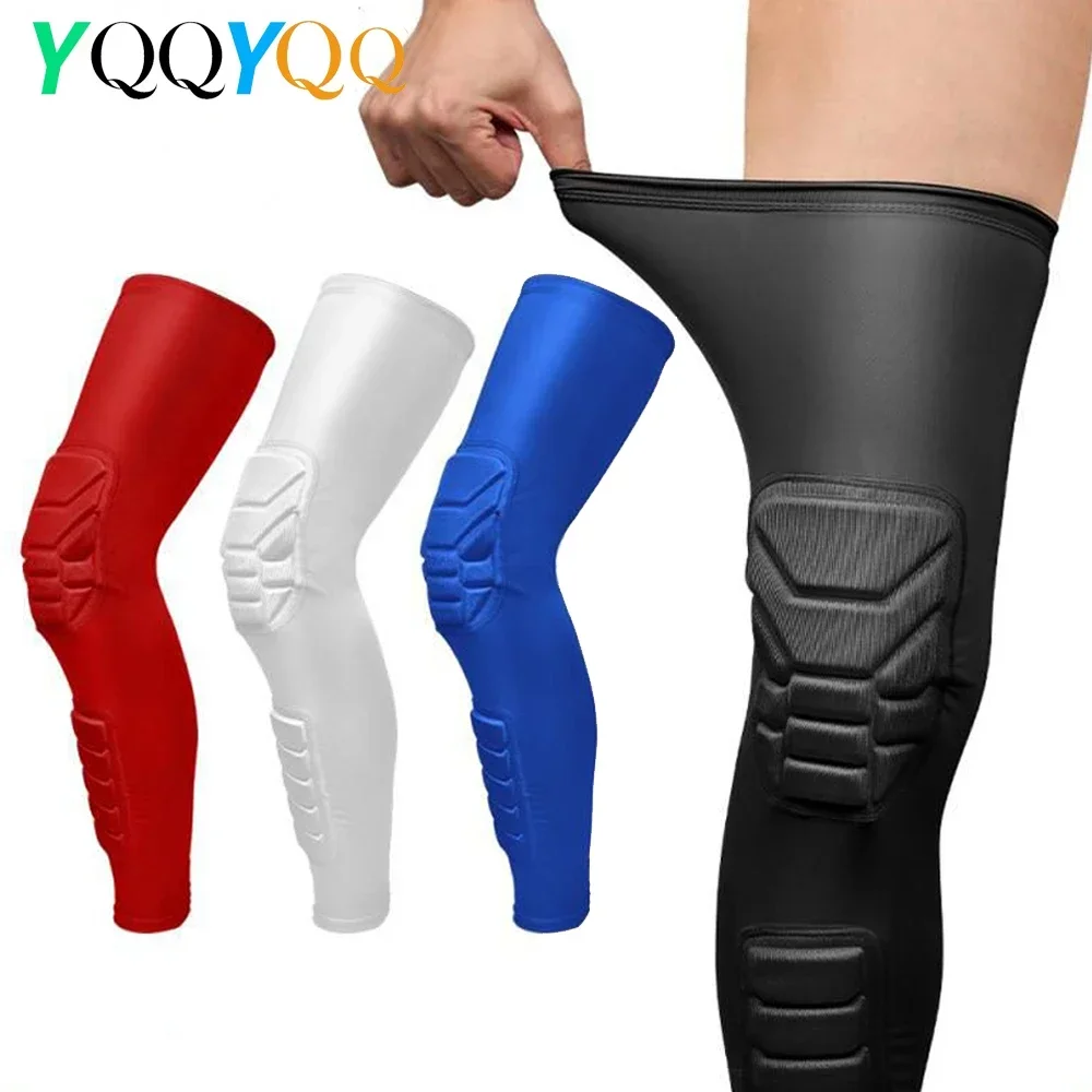 1Pcs Knee Braces, Double Crashproof Knee & Calf Pads, Thigh Compression Leg Sleeves Protection for Youth Adults Sports Football