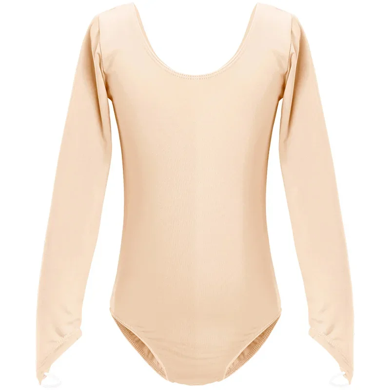 Sous-vêtements de Ballet nus pour femmes adultes, gymnastique, manches longues, couleur peau chair, justaucorps de Ballet, maillot de bain, body de danse