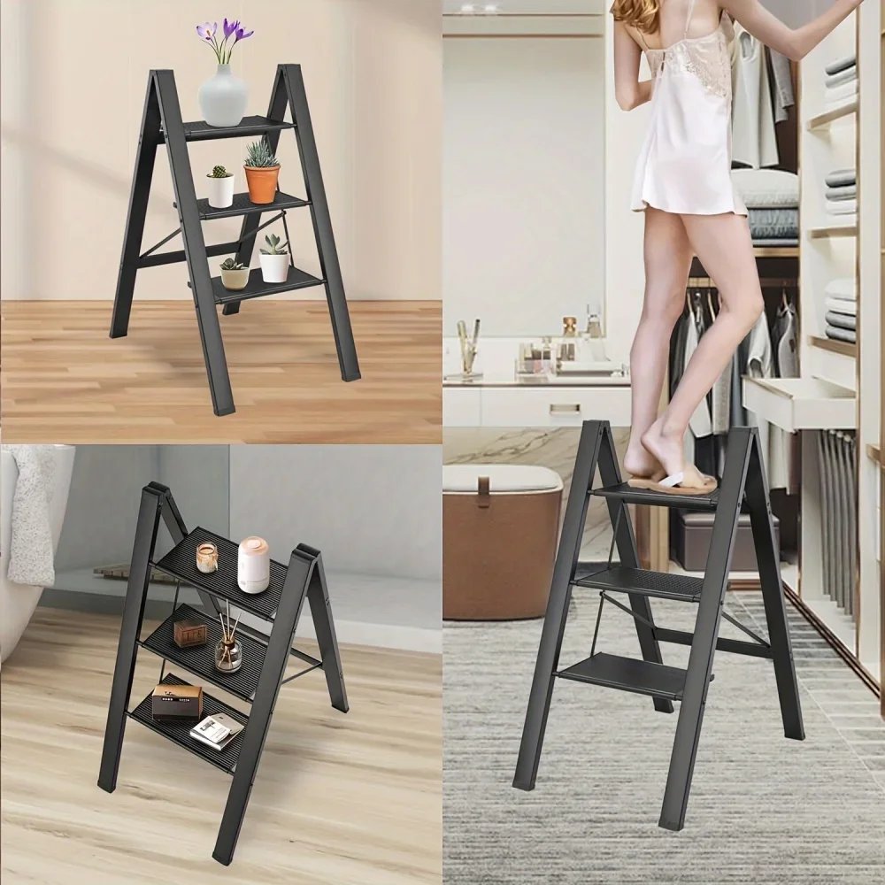 3-step Folding Ladder Carbon Steel High Stairs For Home Foldable House Ladder Household Kitchen Step Ladder Stool Folding Stairs