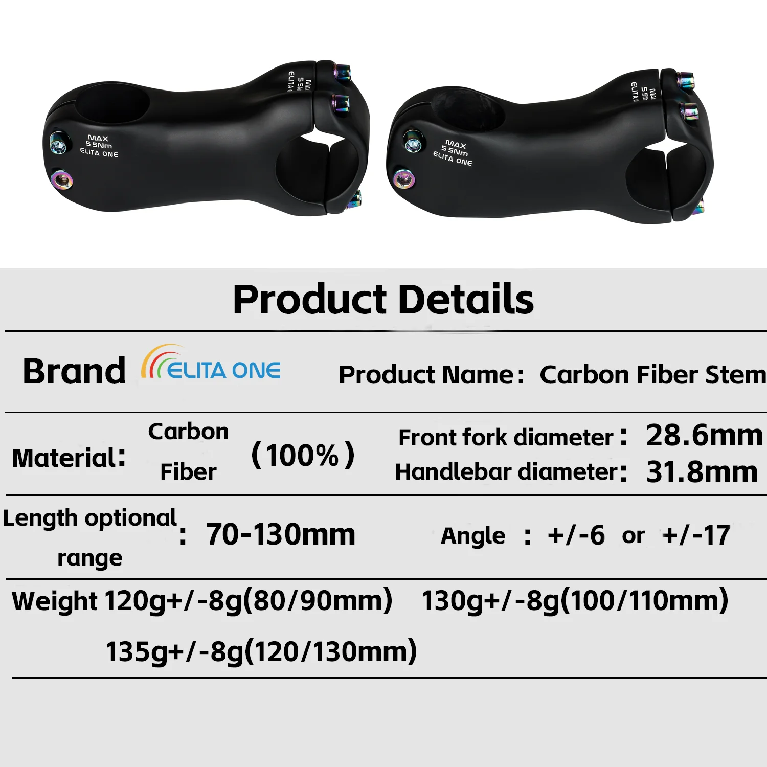 ELITA ONE carbon fiber stem mountain road bike ultra-light full carbon stem