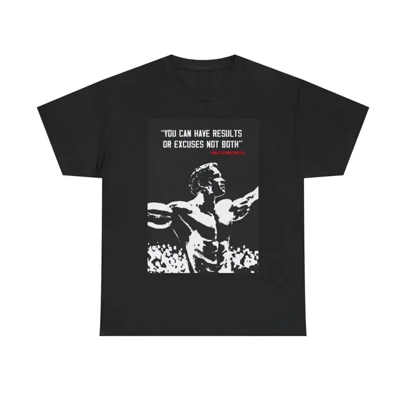 Arnold T Shirt Gym Gear Motivation Lifting Body Builder Heavy Cotton
