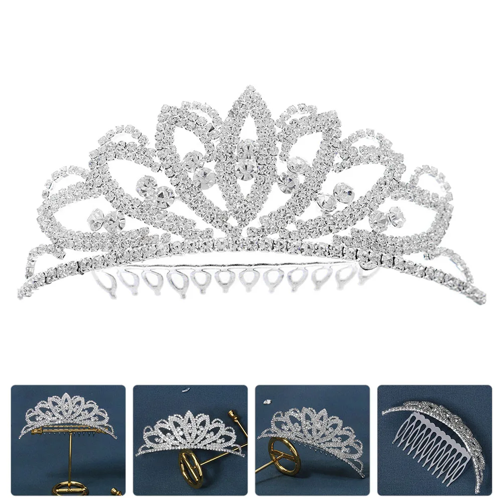 

Girls Headdress Alloy Rhinestone Tiara Wedding Party Performance Kids Crown Headbands Shiny Crown For Baby Girl Celebrations