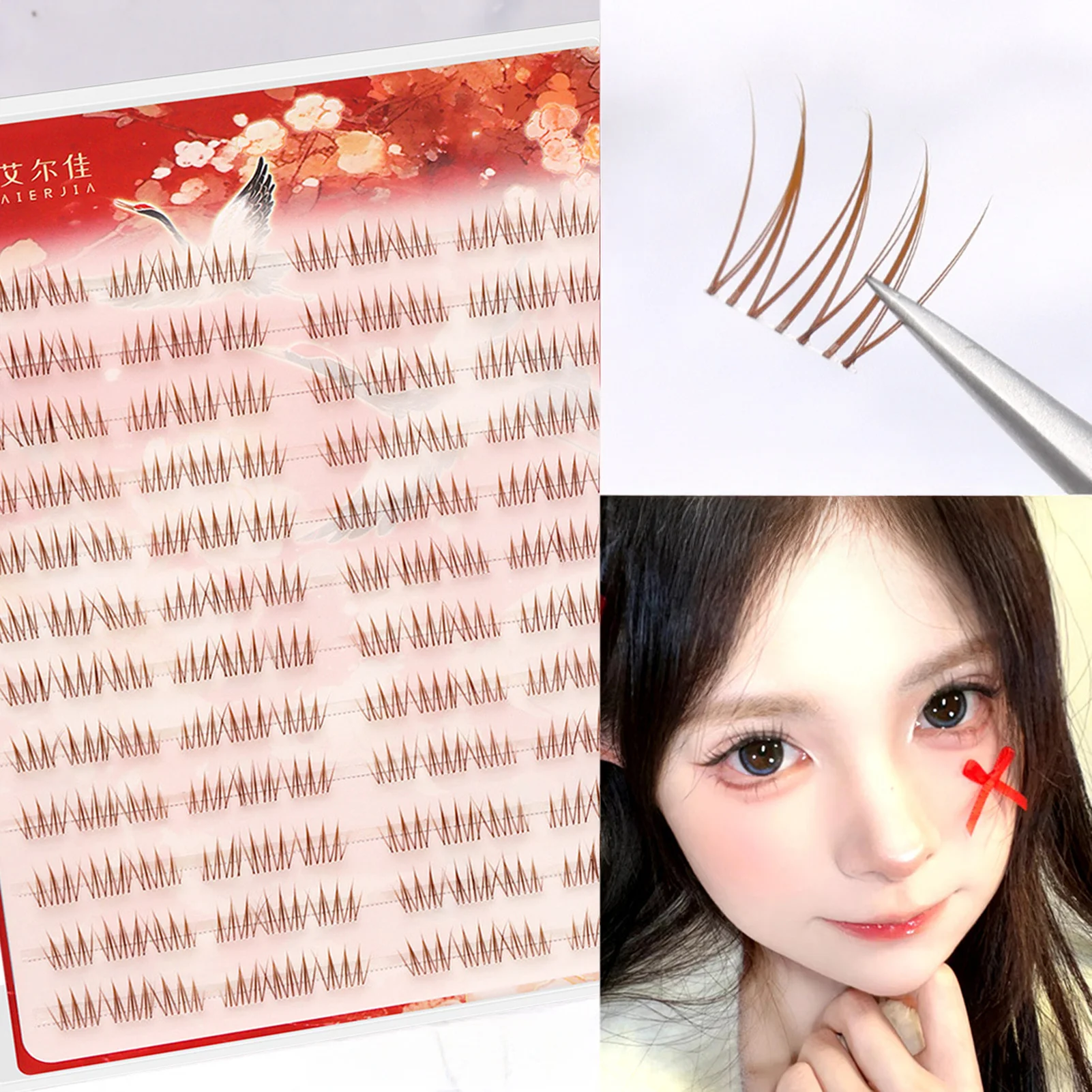 Korean Style False Eyelashes Black Brown C Curl Cluster lash Natural Fluffy High Volume Daily eyelash Makeup accessories