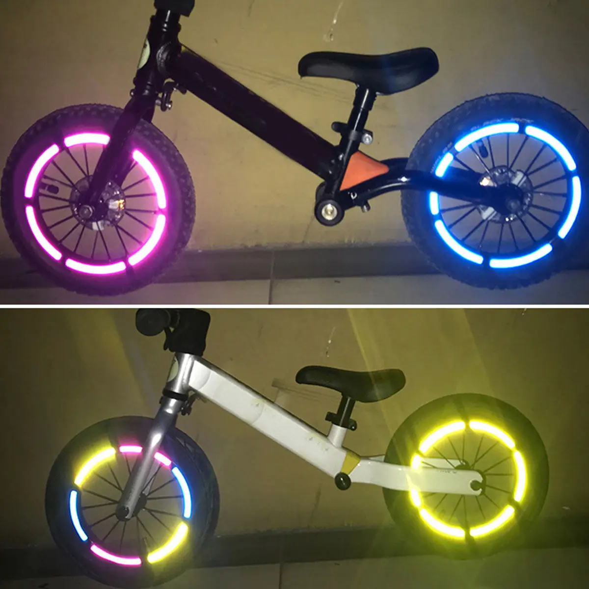 

5Pcs Bicycle Reflective Tape Strong Adhesive Wear Resistant Spoke Stickers Bright Safety Warning Strips for Kids and Adult