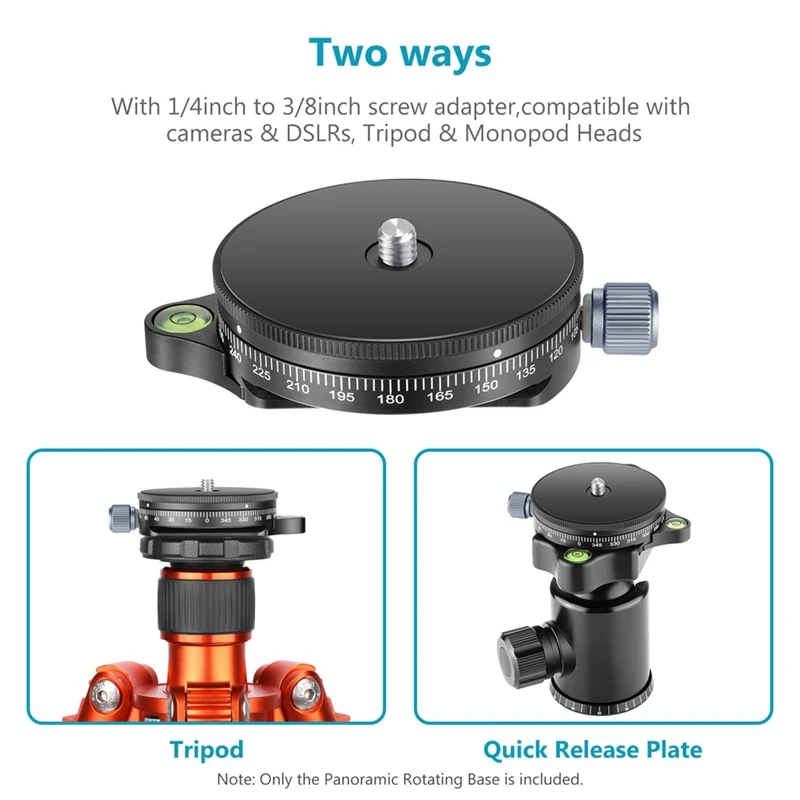 Mini cabeça panorâmica para suporte do tripé, nivelador multifunções, base PTZ, 360 °, GM-PR, panorâmico, novo