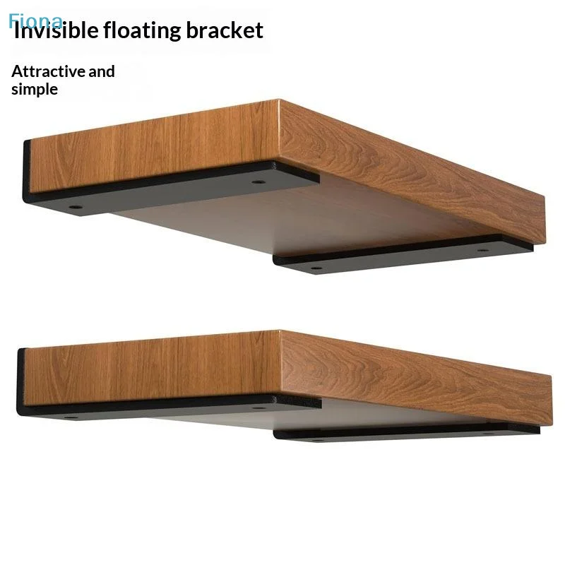 ✔1 Set 4MM Thicked Invisible L-Shaped Brackets Heavy Duty Cast Iron Floating Shelf Brackets For Kitchen Shelves Support