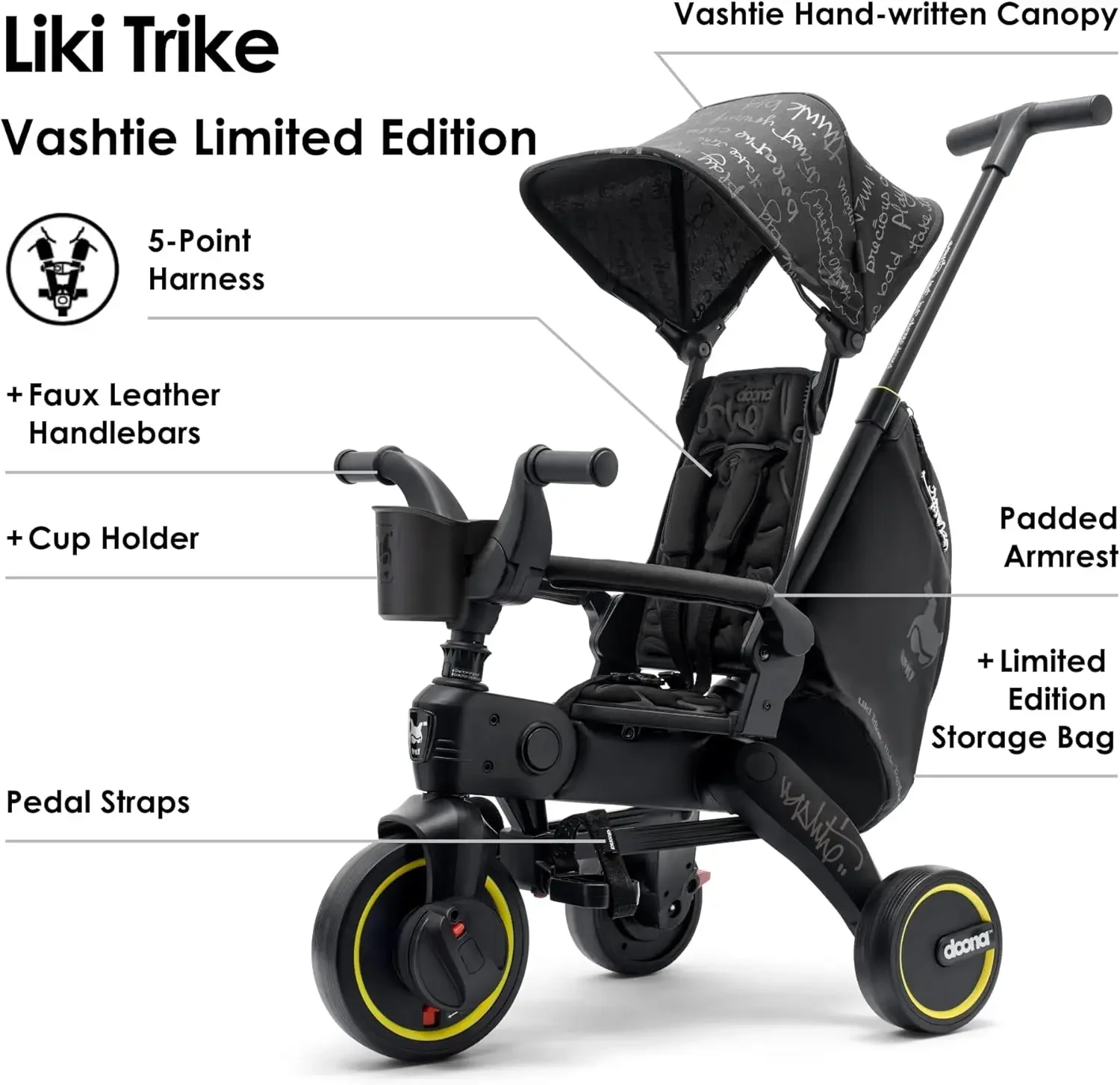 Liki Trike, Vashtie - Limited Edition - 5-in-1 Compact, Foldable Tricycle - Suitable for Toddlers 10 to 36 Months