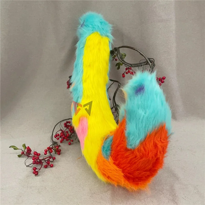 Nuevo trabajo hecho a mano Yeager Qinwu Orejas de zorro aro para el pelo cola Fursuit para elegir accesorios de disfraz hechos a medida
