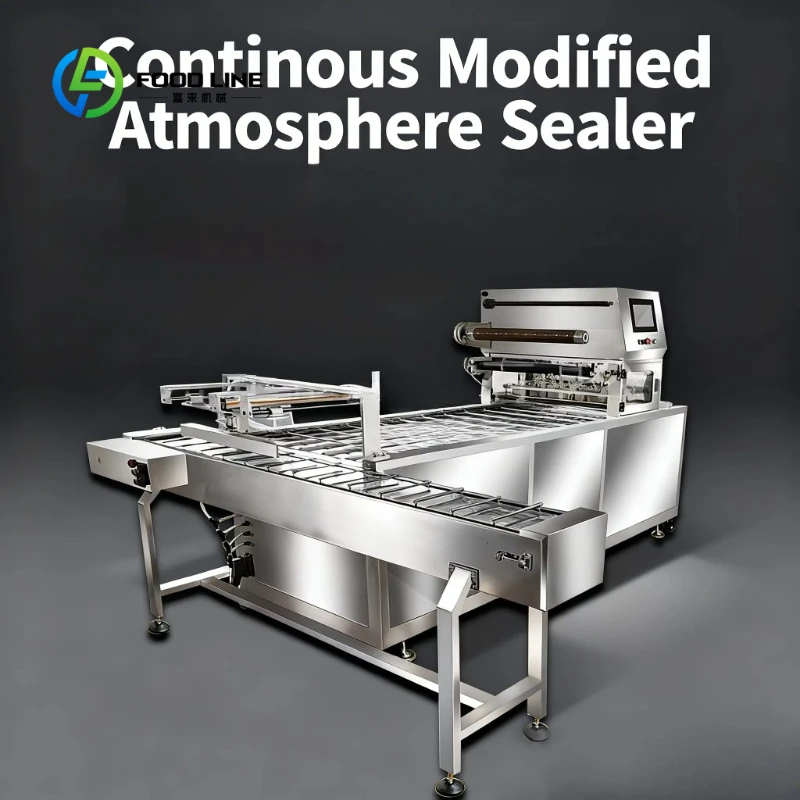 Customized Innovative Tech Continuous Gas Flushing Sealing Machine with PLC Control Shelf Life Extension Multi-size Container