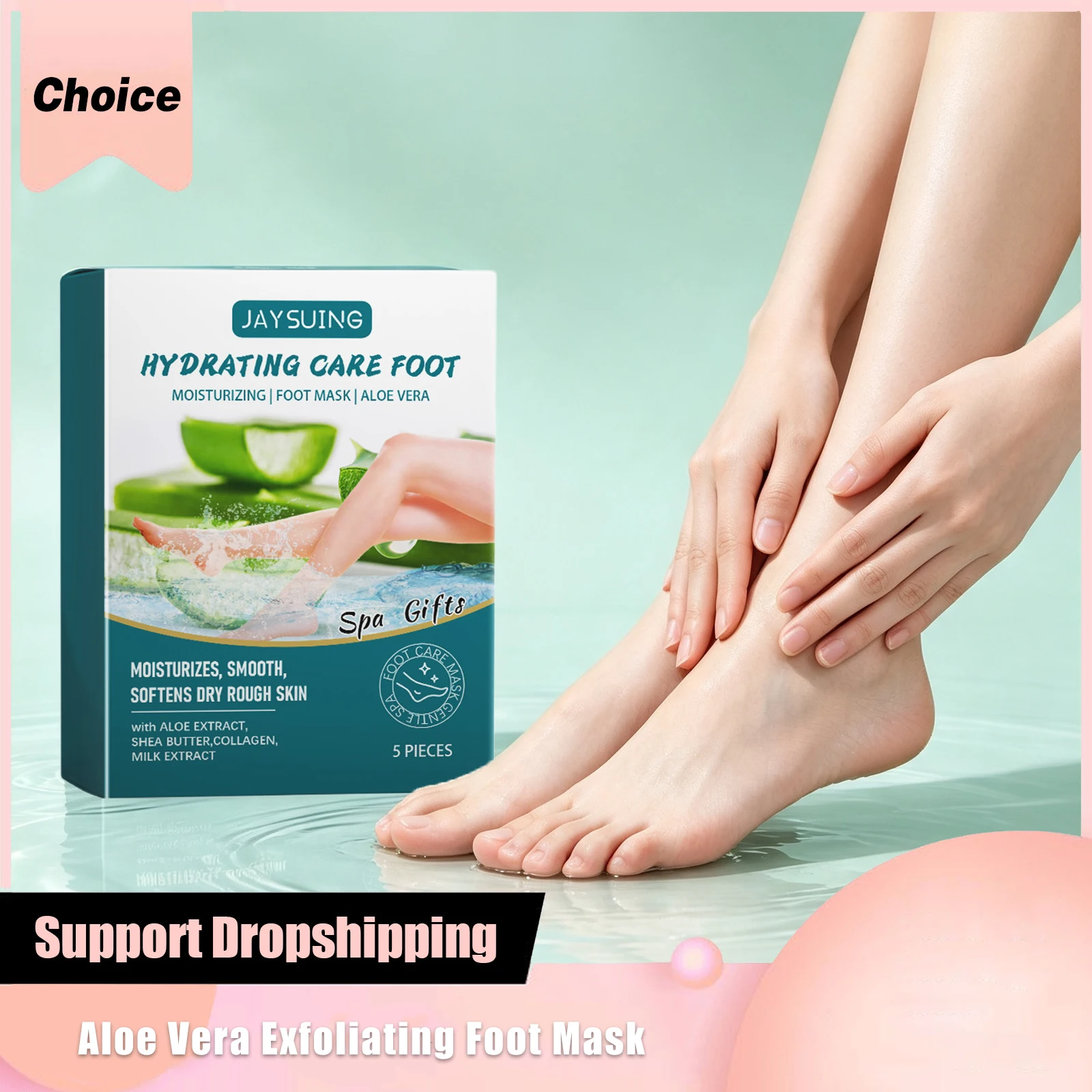Aloe Vera Foot Mask Deep Hydrating Exfoliating Repair Dryness Anti-Cracking Heels Peeling Dead Skin Lavender Avocado Feet Mask