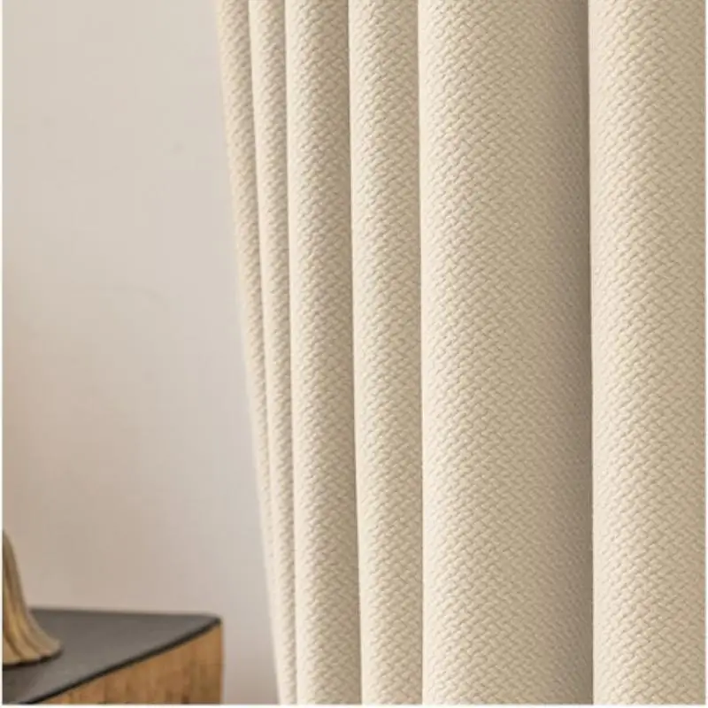 Height Made Thickened Solid Color Double-Sided Jacquard 80%-90% Blackout Living Room Curtains Bedroom Curtains