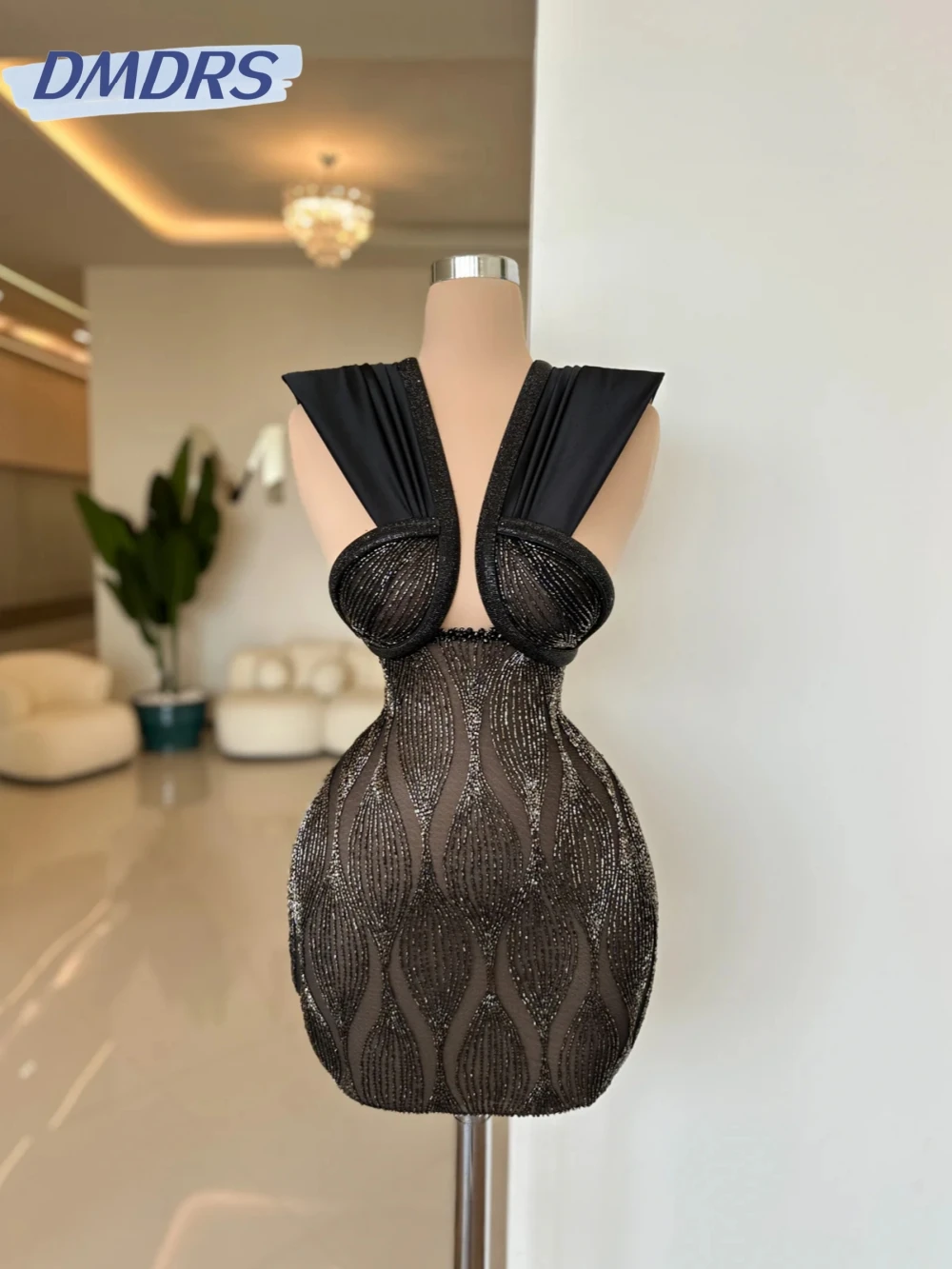 

Black Illusion Beaded Homecoming Dresses Sexy Illusion Mini Cocktail Gown 2026 New Customized Graceful Evening Dress For Women