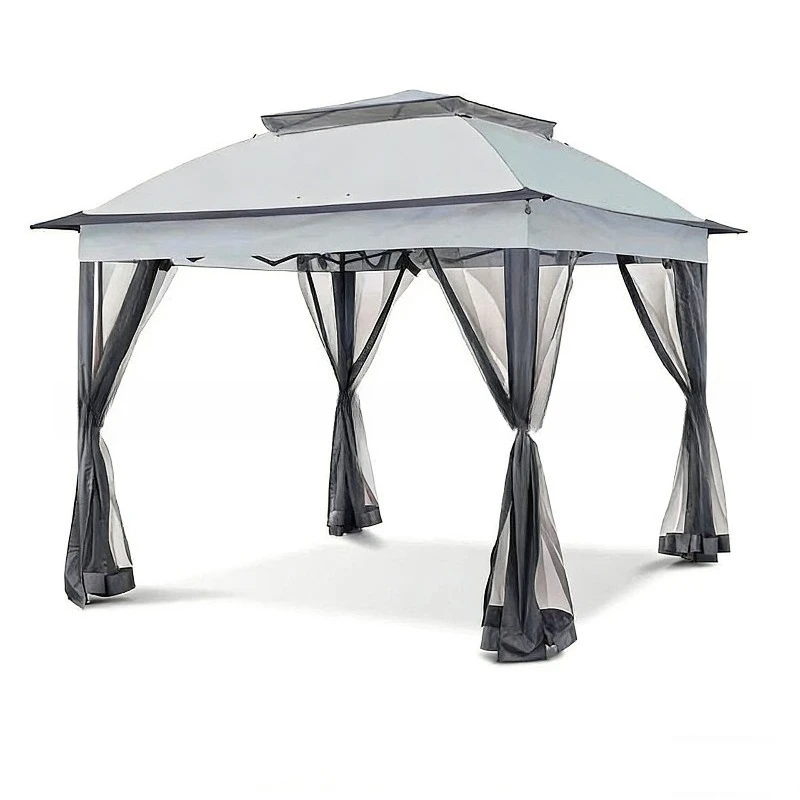 Outdoor Market Stall Pavilion with Four-corner Eaves, Sunshade, Foldable Canopy, Rainproof, Sunproof, Mosquito-proof for Summer