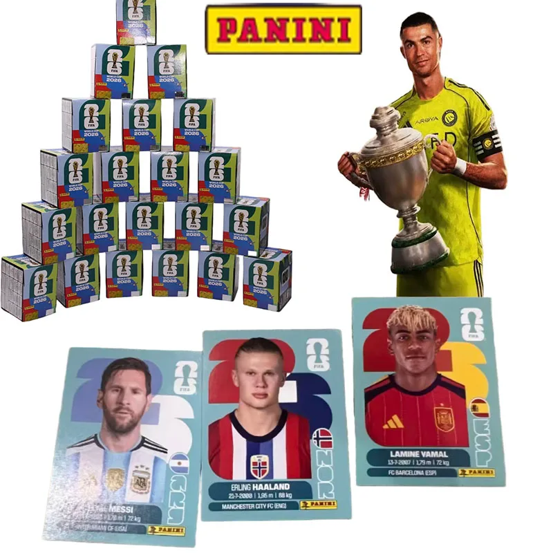 Collection d'autocollants officiels Panini Coupe du Monde FIFA 2026 – Boîte mystère – Cartes de football – Album – Cadeau pour fans et amateurs