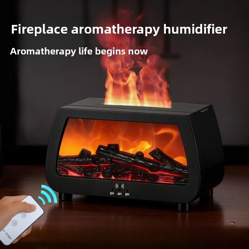 2026 Simulated Fireplace Flame Humidifier Aroma Diffuser Auto Mist Scent Machine Home Fragrance Device
