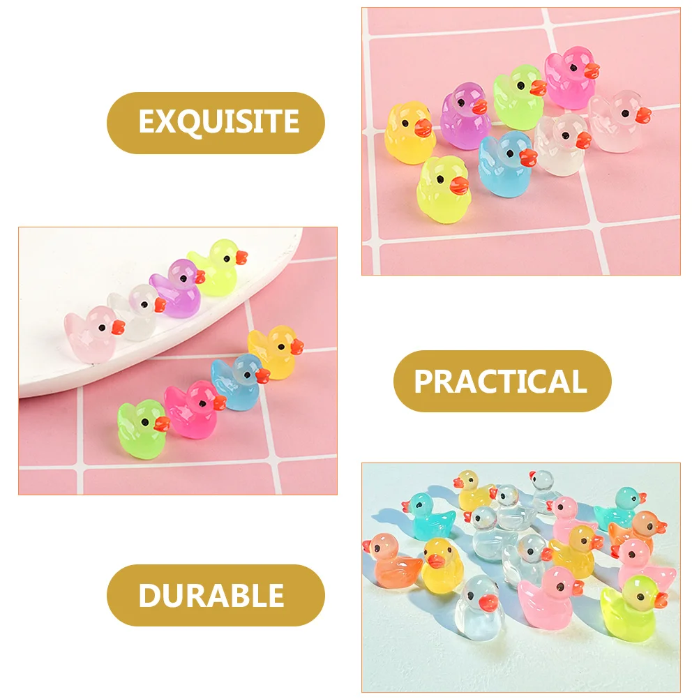 

60 Pcs Figurine Simulated Duck Pendant Decoration Mini Animal Figurines Miniature Tiny