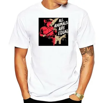 모든 동물들이 평등한 돼지 장교 티셔츠, 남성 L 블랙 조지 오웰 1984 북 맨투맨 티셔츠  Best5