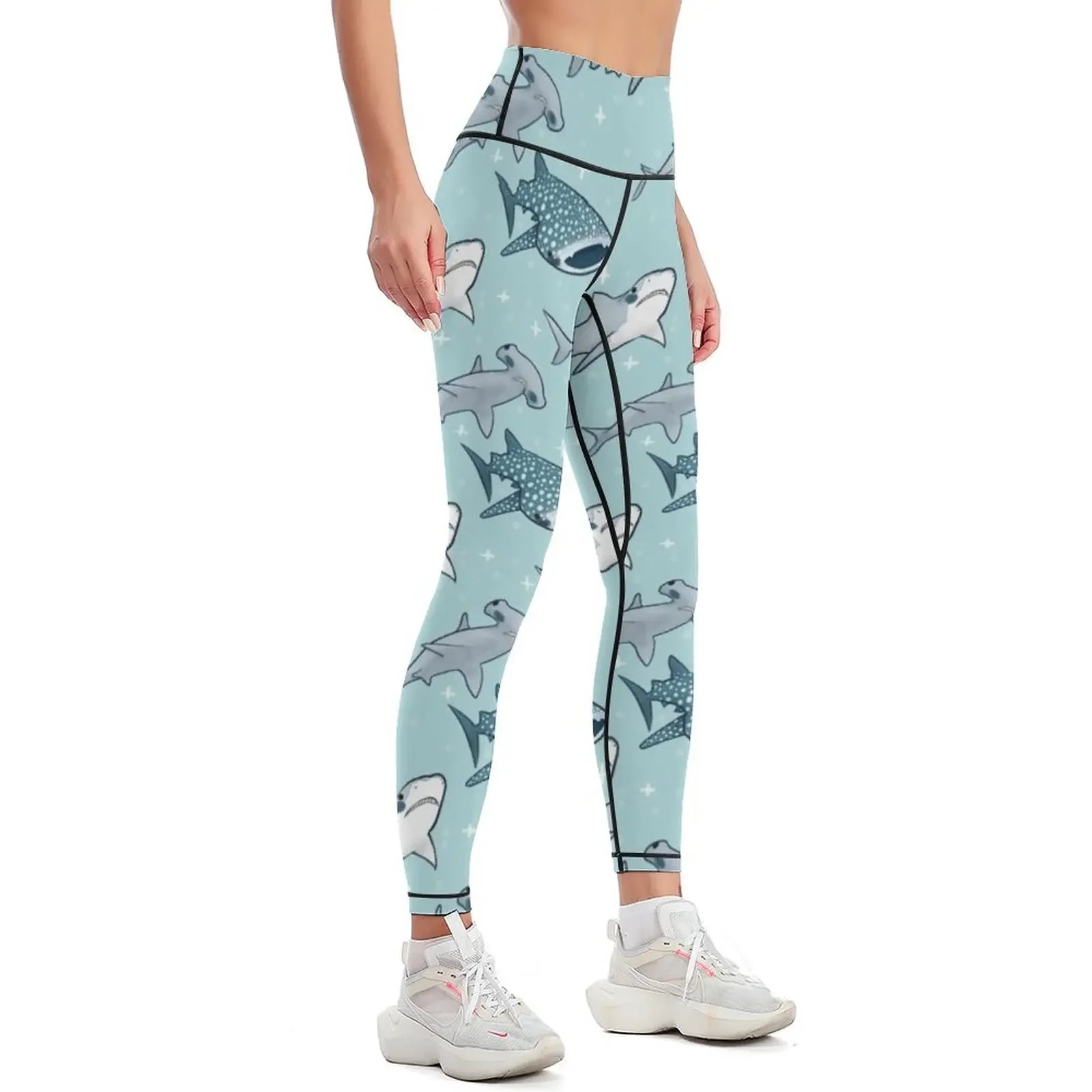 Shark Pattern Leggings Clothing fitness Legging sport sports for Women sportwear Womens Leggings