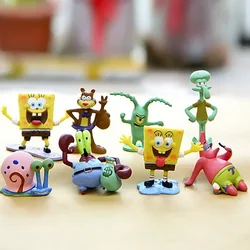 8pcsAnimation Kawaii Sponges Bobs Patrick Star Figure Toys Cartoon Sponge Bobs Bobs Figure Toys for Children Xmas gift