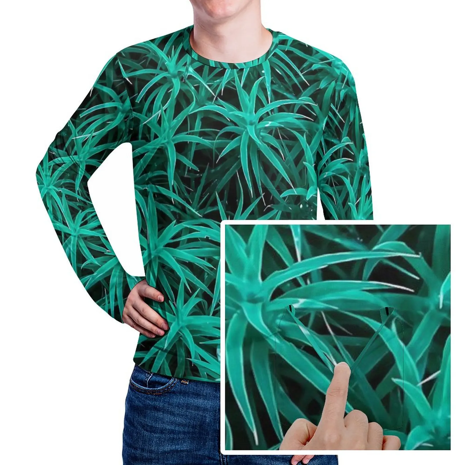 Forest Moss T-Shirt Daily Green Leaves Print EMO T Shirts Men Fashion Graphic Tshirt Big Size 4XL 5XL