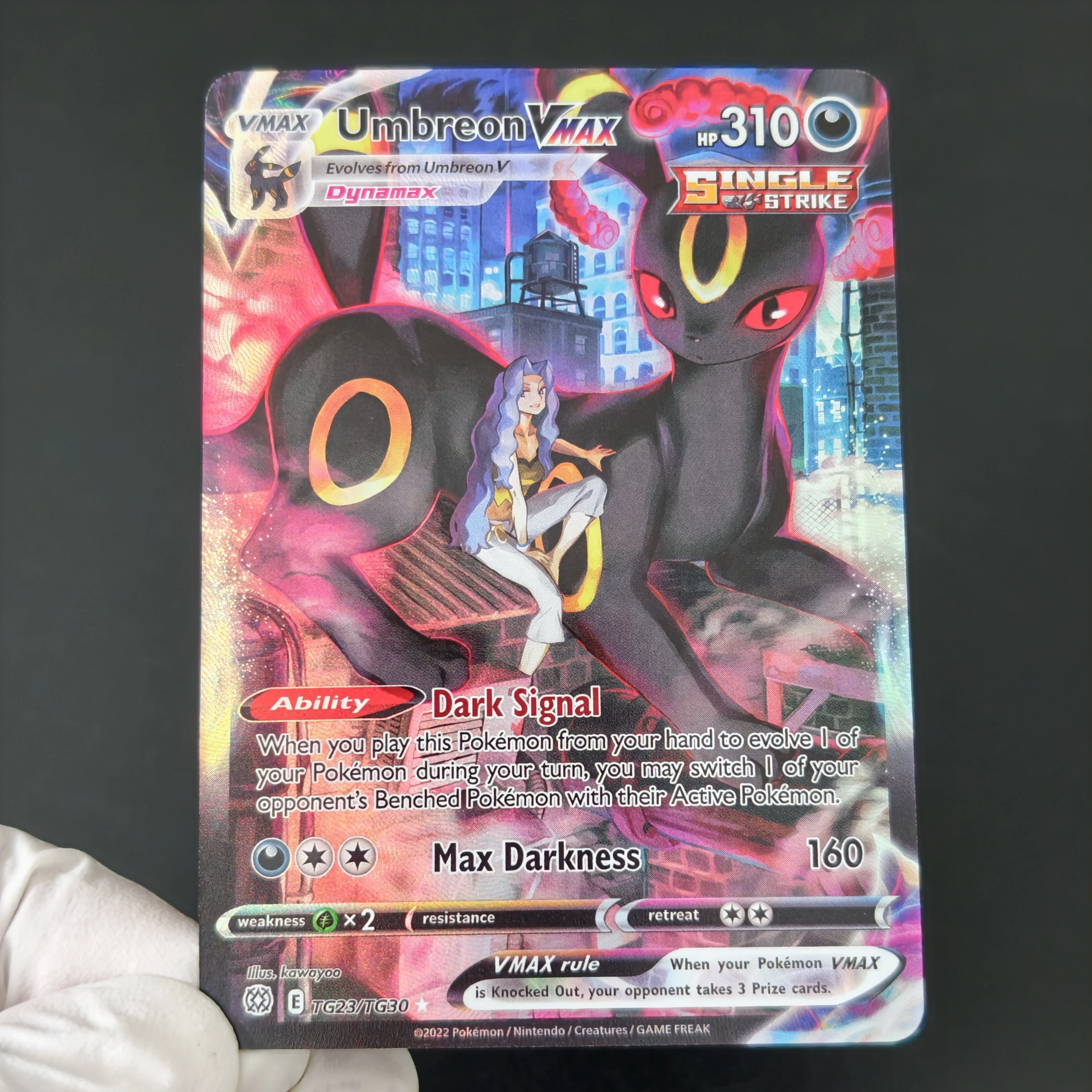English/DIY PTCG Card Pokemon Eeveelution VMAX & EX Full Art Holo Card Umbreon Sylveon Flareon Classic Game Anime Cards Gift Toy view 2