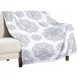 Hmong Symbol Design Throw Blanket Soft Blanket Decorative Sofa Blankets
