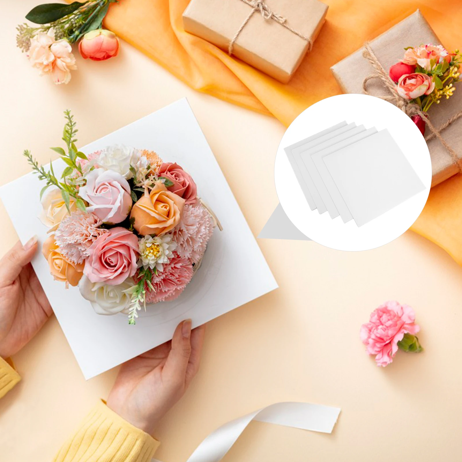 

10pcs White Cake Boards Thickened Square Cake Cardboard Base Decorative Wedding Drums Lamination Baking Accessories