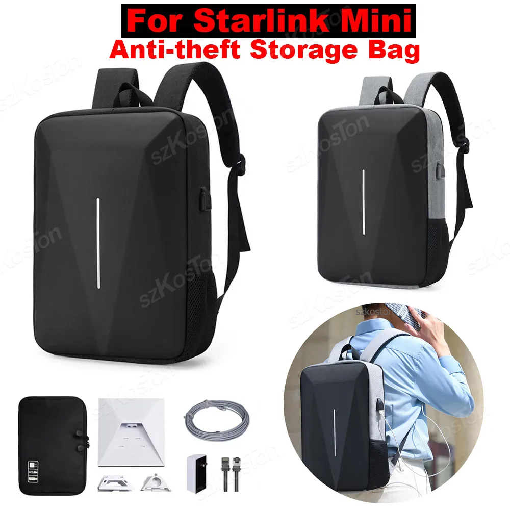 

Travel Storage Bag For Starlink Mini Portable Case for Cables Power Supply Kickstand Pipe Adapter Anti-theft Waterproof Backpack