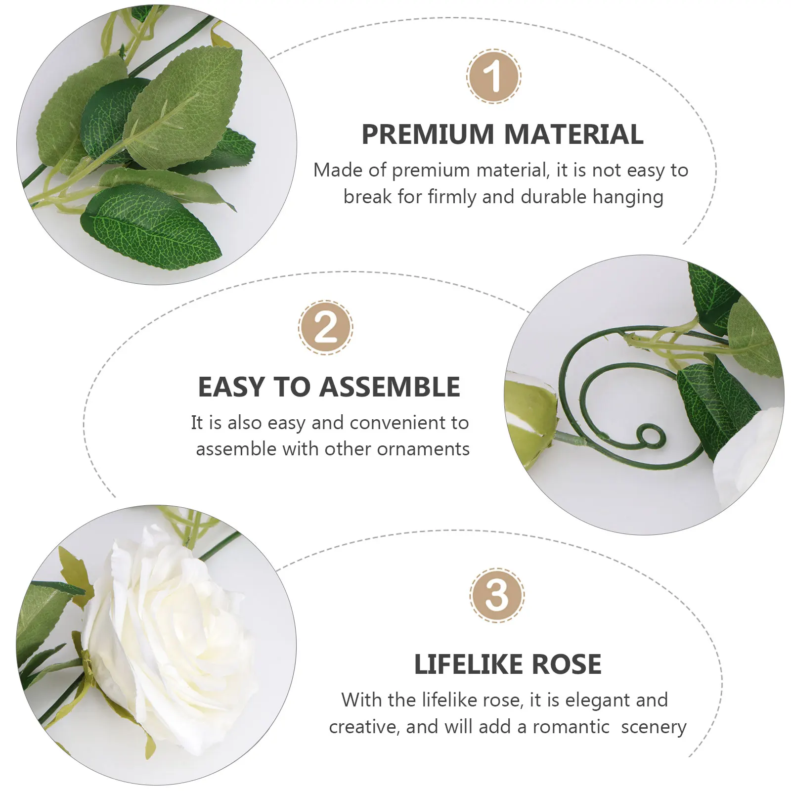 

1pc Simulated Rose Vine Garland Wedding Party Decor Balcony Background Wall Elegant Artificial Flower Rattan Romantic
