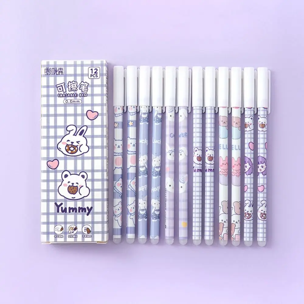

12 шт./кор., высокое качество, 0,5 мм, шариковая ручка с синими чернилами, медведь, персик, астронавт, быстросохнущая стираемая ручка, инструменты для письма, подарок для студентов